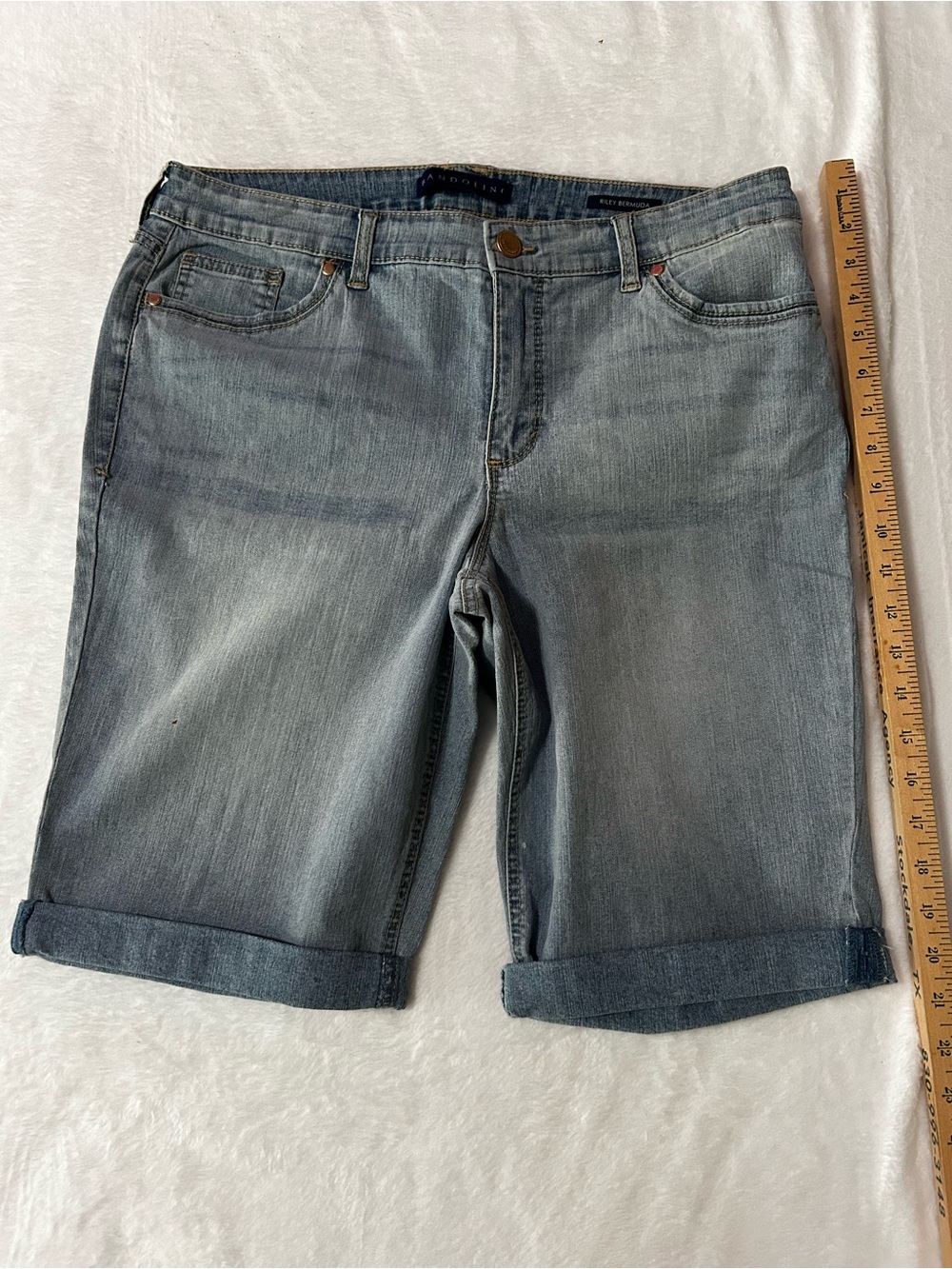 Bandolino Light Blue Boyfriend Denim Bermuda Shorts